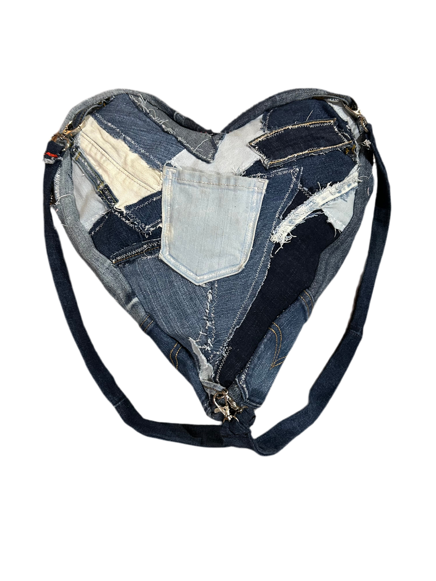 “iheartdenim” Patchwork Denim Backpack
